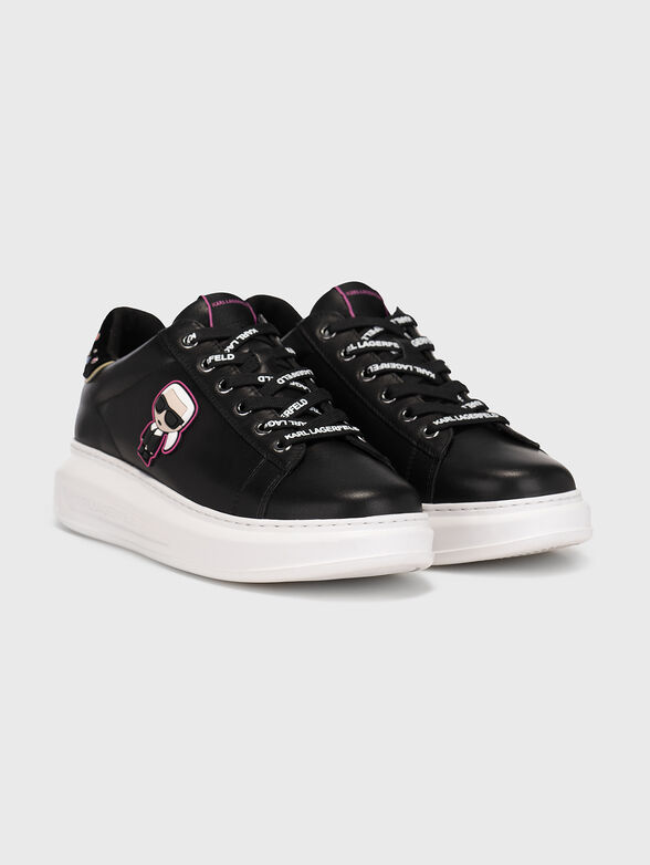 KAPRI black sports shoes with applied rhinestones - 2
