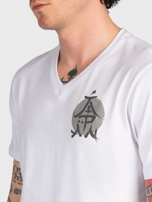 GMTV 033 white T-shirt with logo element - 4