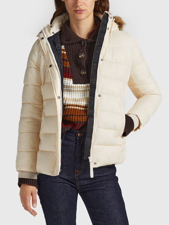Puffer jacket in ecru color  - 1