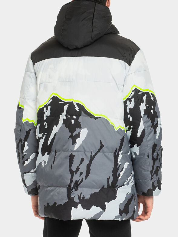 Padded jacket with multicolor print - 3