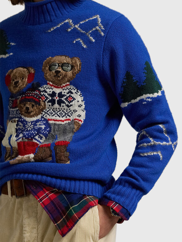 Blue unisex sweater with Polo Bear motif - 6