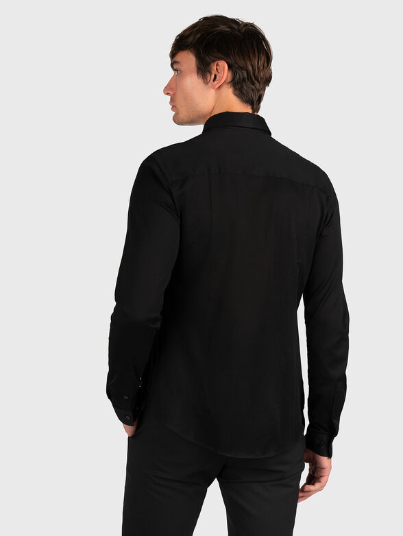 Mercerized cotton shirt with logo detail - 3