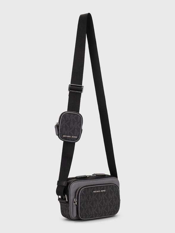 Leather crossbody bag with monogram print  - 2