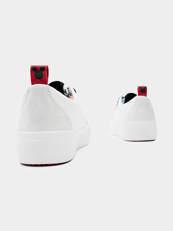 White sports shoes with Mickey Mouse accent - 4