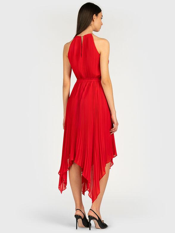 Red pleated dress - 3
