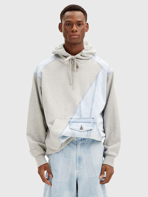 Sweatshirt with denim accents - 1