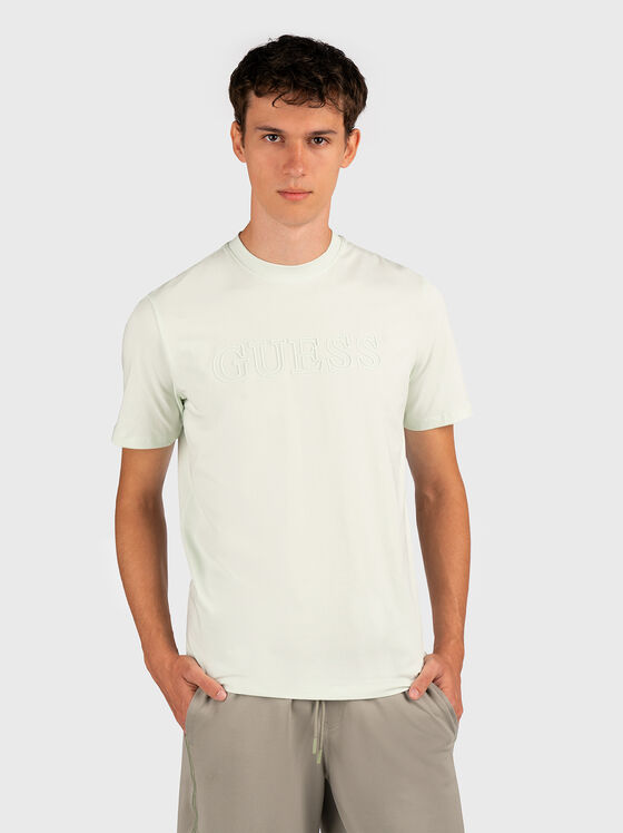 ALPHY beige T-shirt with logo accent - 1