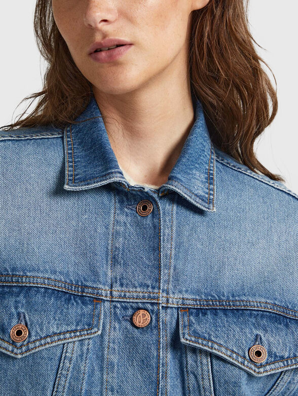 Denim jacket with logo patch - 4