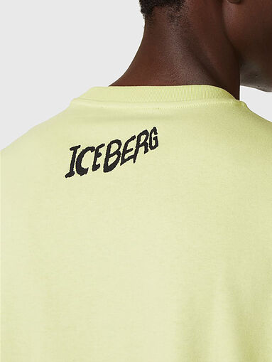 Yellow cotton T-shirt with print - 3