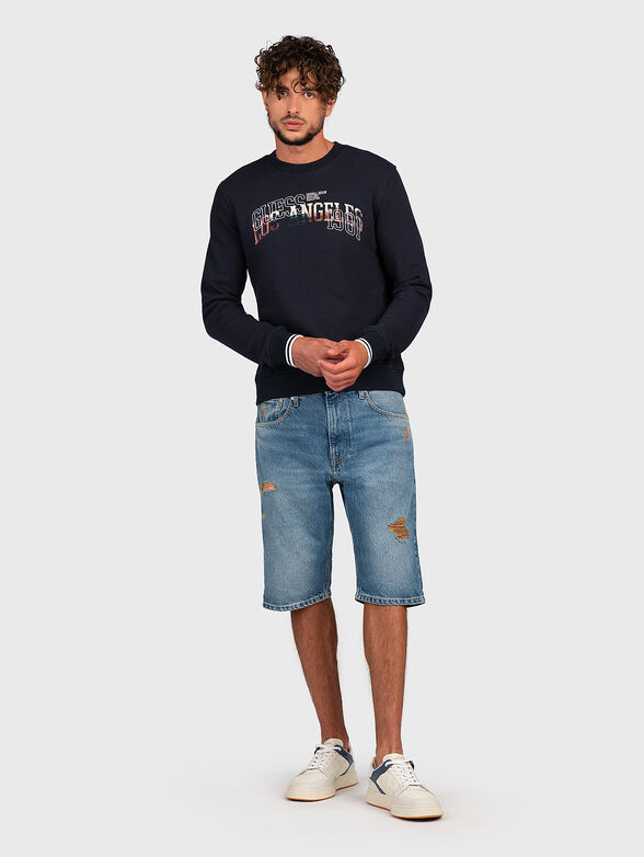 Blue sweatshirt with logo detail - 2