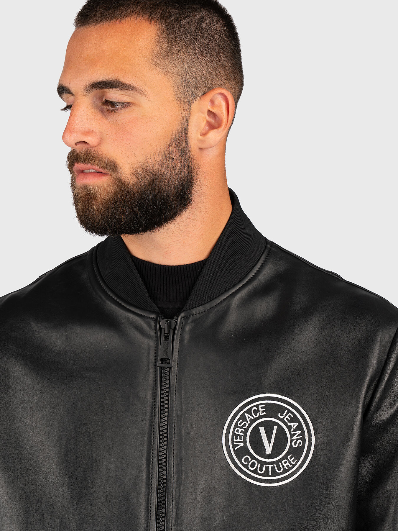 Leather jacket brand VERSACE JEANS COUTURE