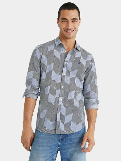 DAMAR shirt with striped geometric print - 1