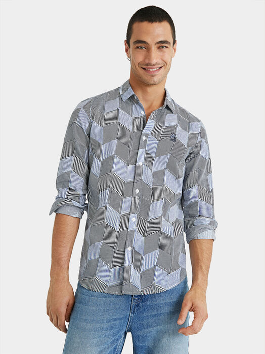 DAMAR shirt with striped geometric print