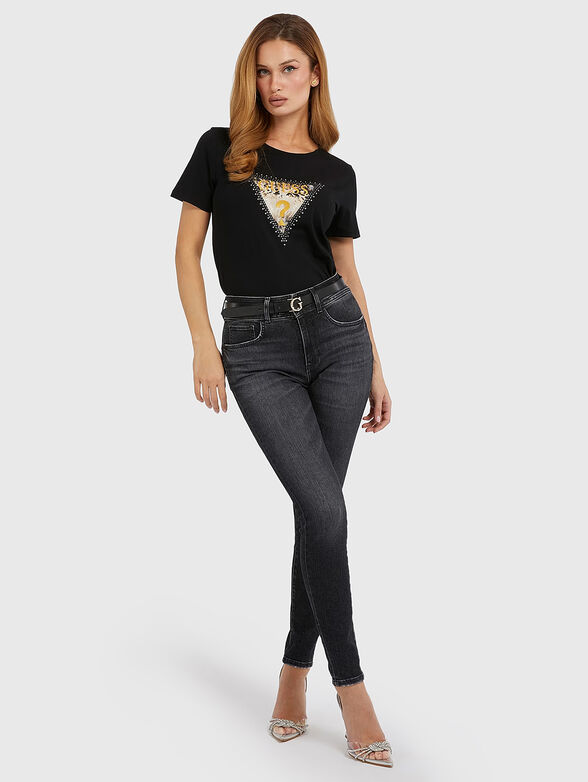 Black T-shirt with logo print - 2