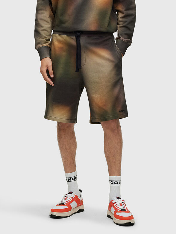 Cotton shorts with camouflage print - 1