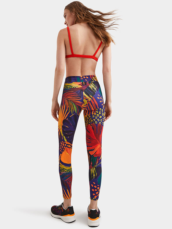 VOLEY leggings with tropical print - 2
