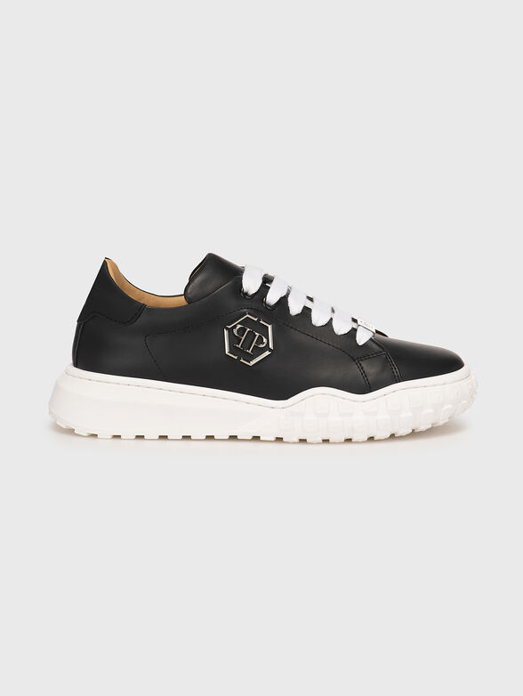 Leather sports shoes with logo details - 1