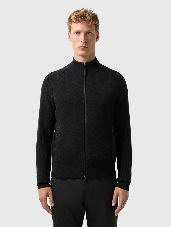 DEXTER wool and cashmere cardigan with zipper - 1