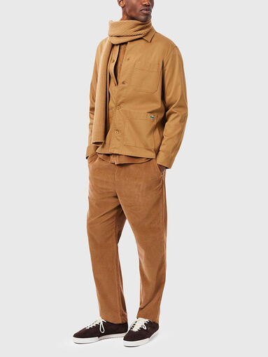 Straight fit corduroy trousers with elastic waist - 5