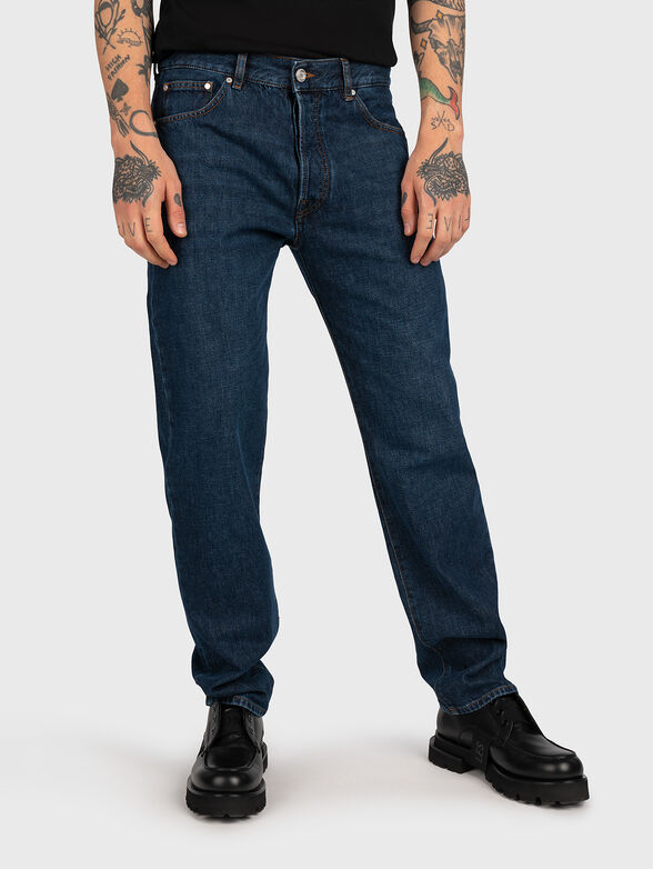 Blue jeans with five pockets - 1