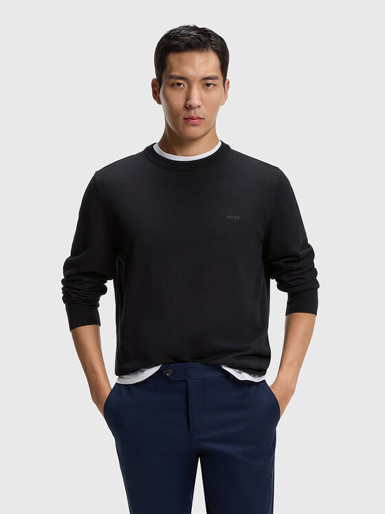 Памучен пуловер с бродирано лого - 1