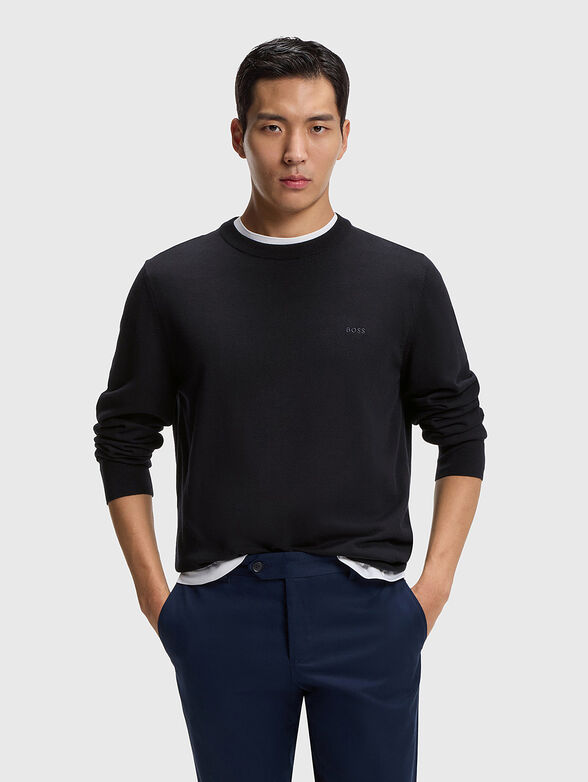 Cotton sweater with embroidered logo - 1