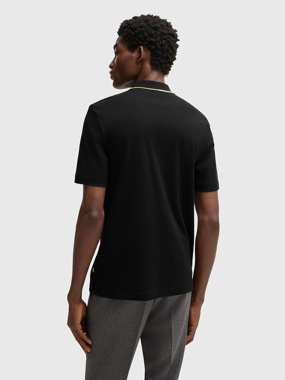 Cotton polo shirt with zip - 3