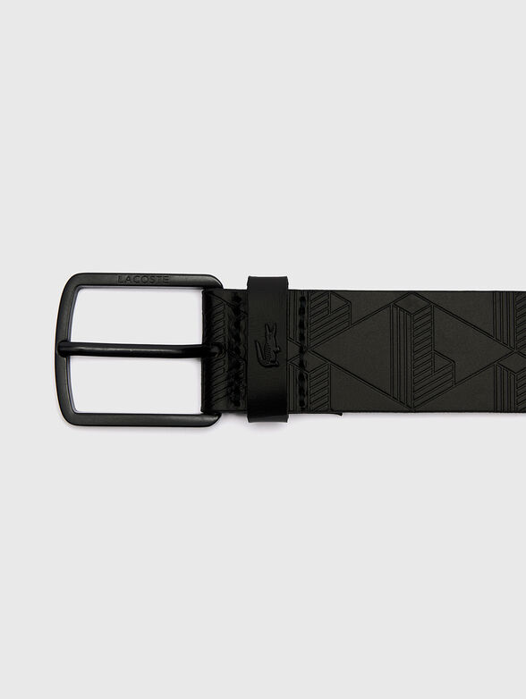 Leather belt with monogram logo - 4