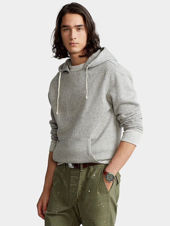 Grey hooded sweatshirt - 1