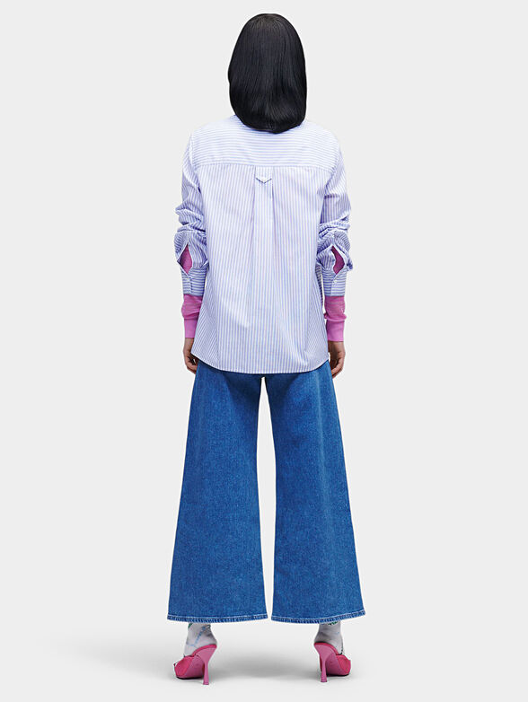 Striped shirt with maxi logo print - 2