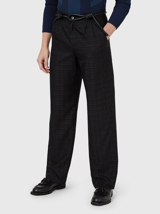 High-waisted wool trousers - 1