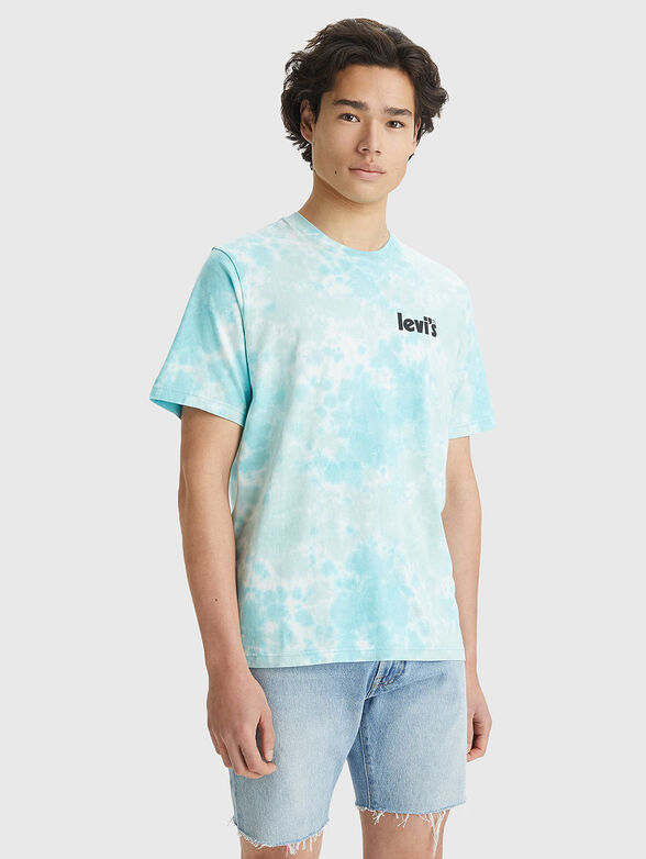 Blue T-shirt with contrasting logo - 1