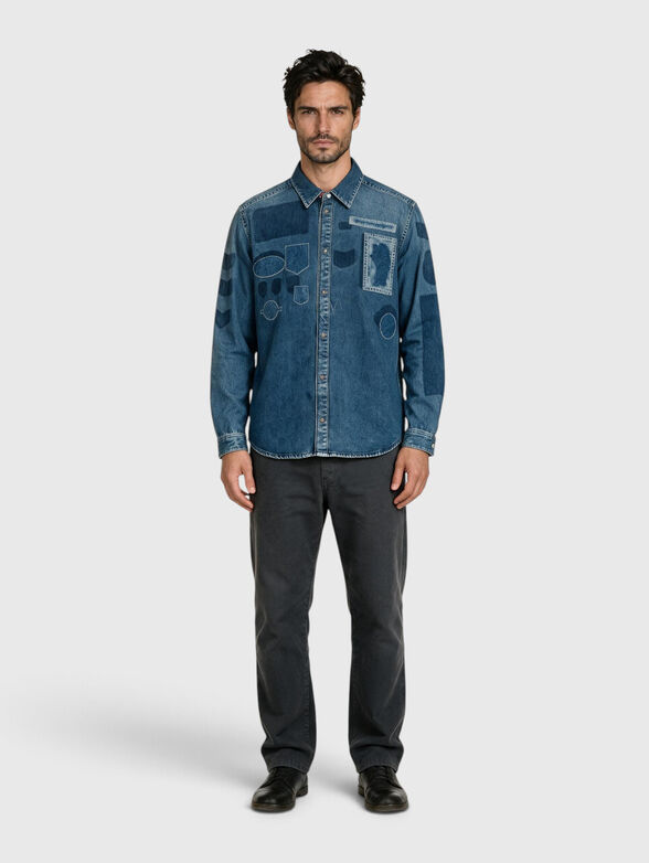 Denim shirt with long sleeves - 1