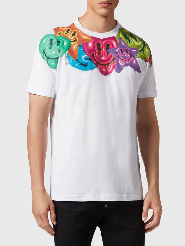 SMILE round neck T-shirt in black - 1