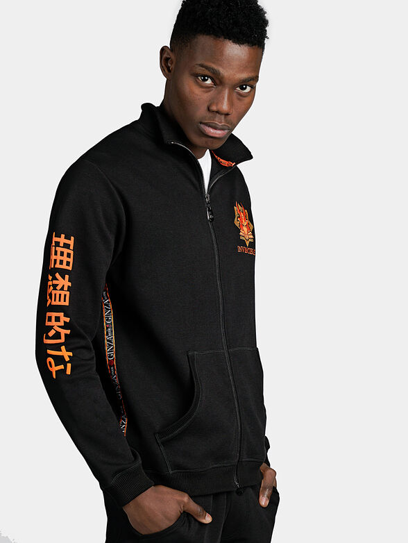 Black sweatshirt with orange accents - 6