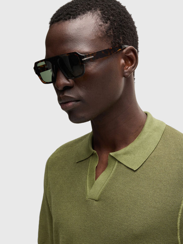 Cotton polo shirt in blue - 4