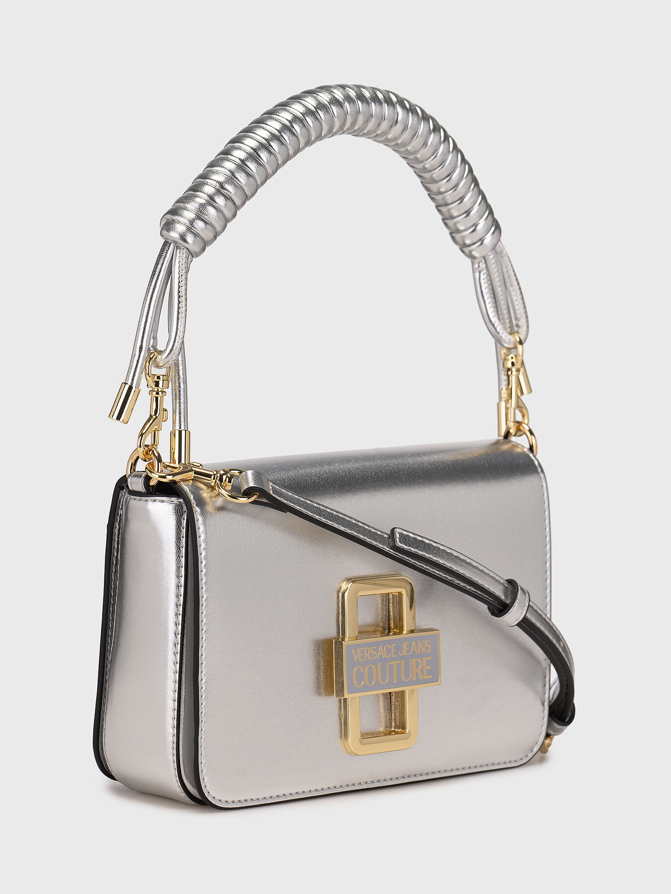 Black bag with metal logo detail brand VERSACE JEANS COUTURE