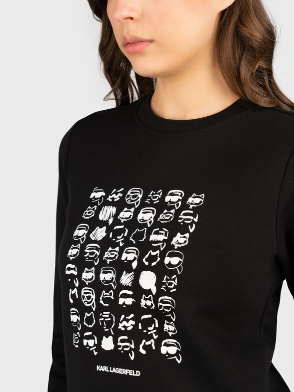 Sweatshirt with oval neckline and print - 3