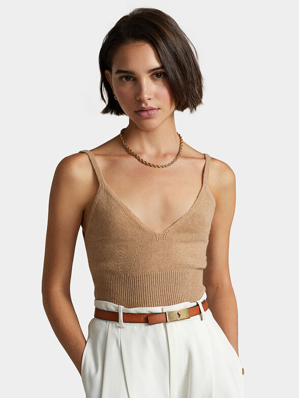 Knitted top in brown - 1