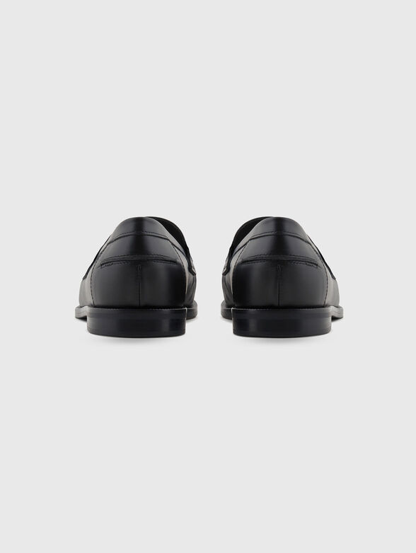 Black leather loafers - 3