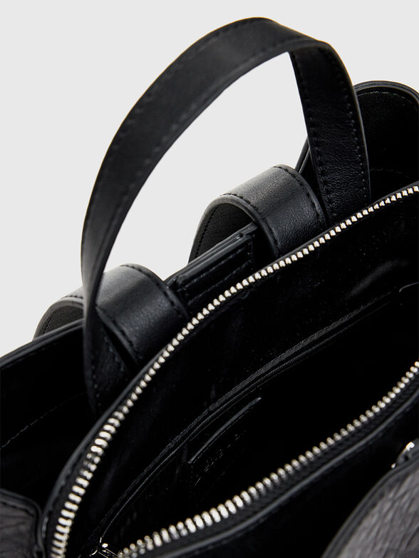 Black backpack with accent embroidery - 6