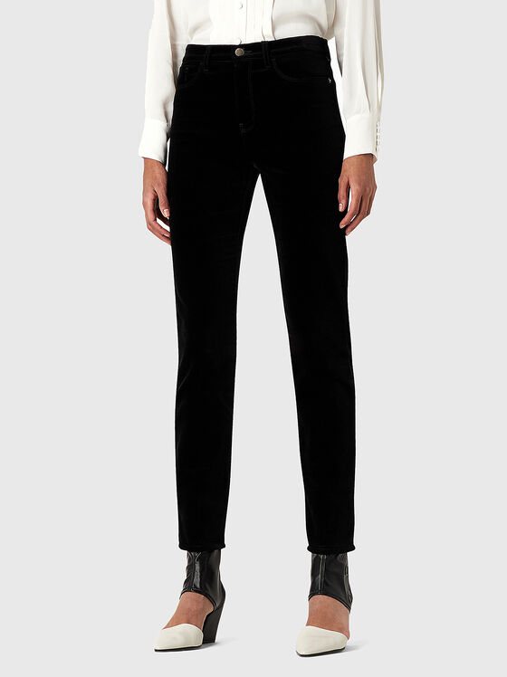 Velvet jeans in black color - 1