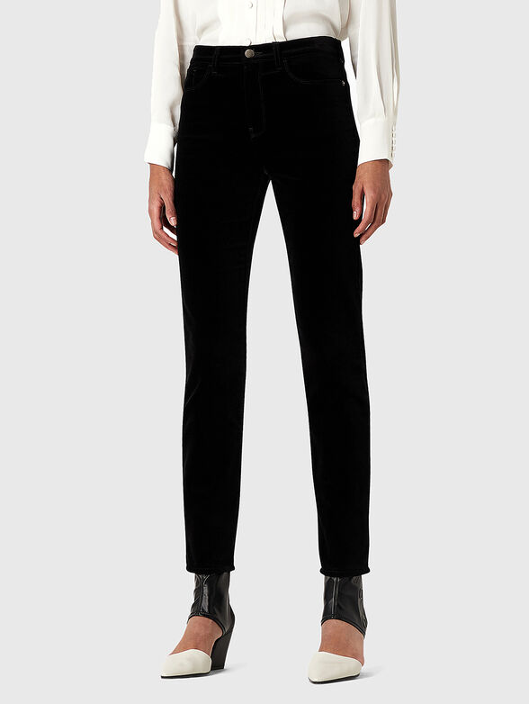 Velvet jeans in black color - 1