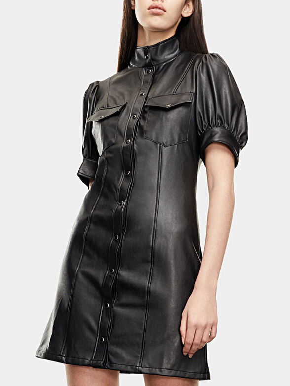 Leather shirt dress - 2
