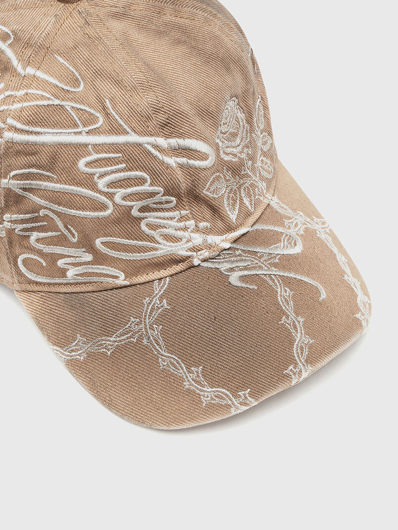 Beige hat with embroidery - 3