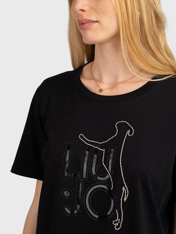 T-shirt with appliqu&eacute;s rhinestone - 4