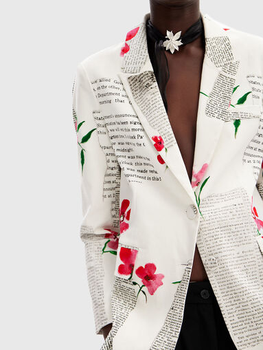 Blazer with contrasting details  - 4