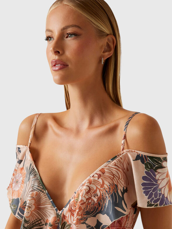 Floral-print dress with ruffles - 4