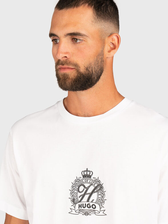 DAMINOR cotton T-shirt with oval neckline - 4