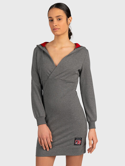 Cotton dress with a hood